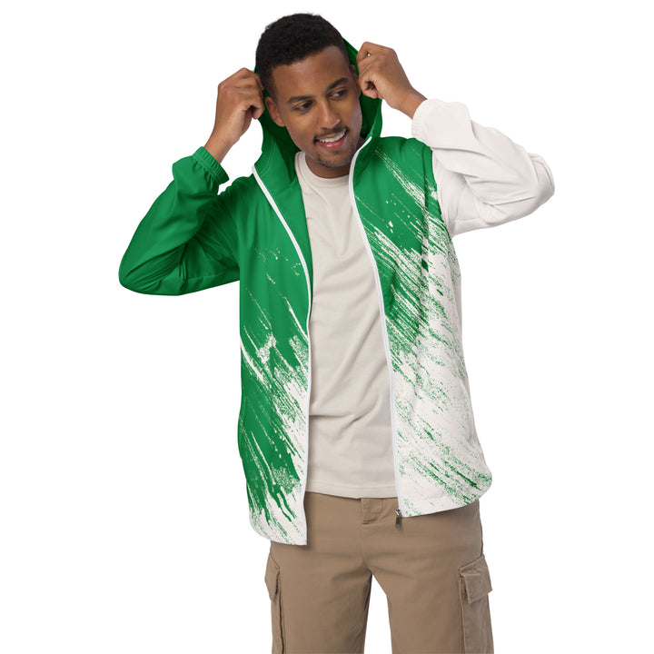 Men’s Windbreaker - Green-White Draw