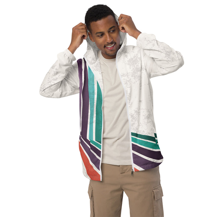 Men’s Windbreaker - White-Green Run