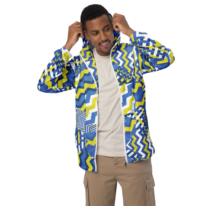 Men’s Windbreaker - Blue-Yellow Shake