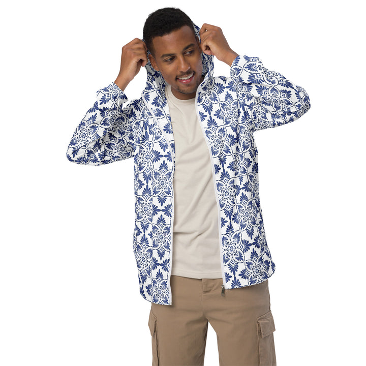 Men’s Windbreaker - White-Blue Blossom