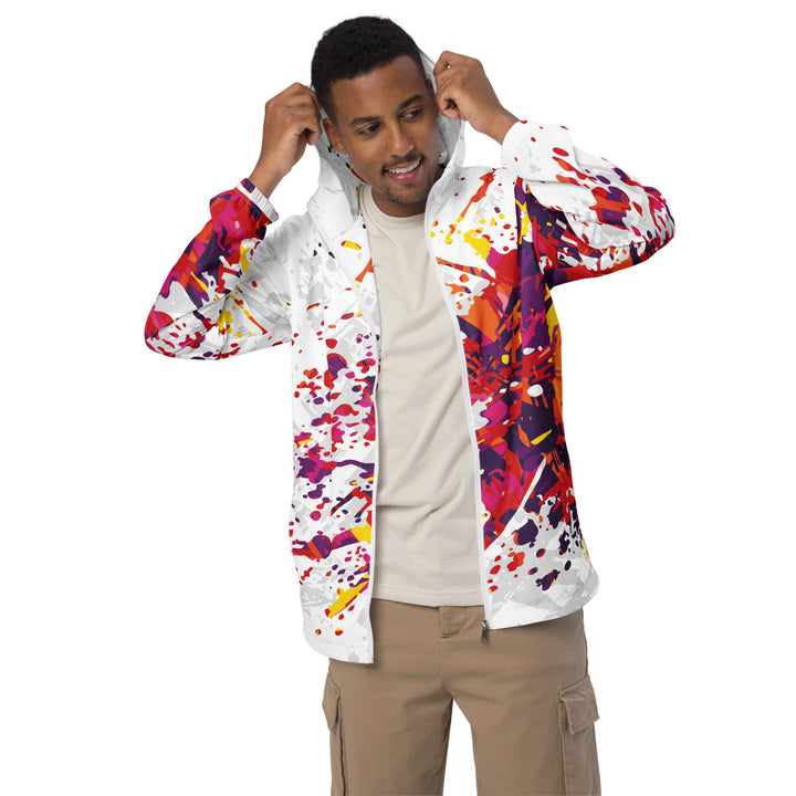 Men’s Windbreaker - White-Red Explosion