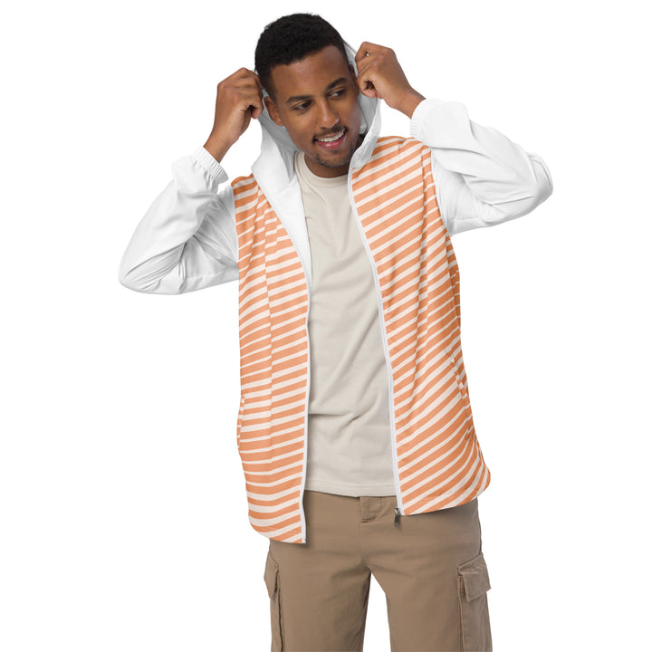 Men’s Windbreaker - White-Orange Scar