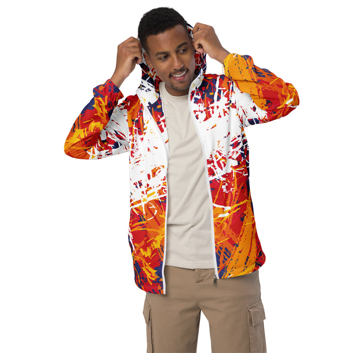 Men’s Windbreaker - White-Orange Rage