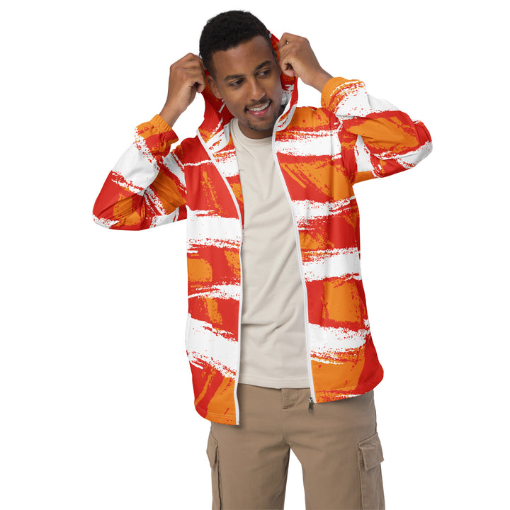 Men’s Windbreaker - White-Orange Strike