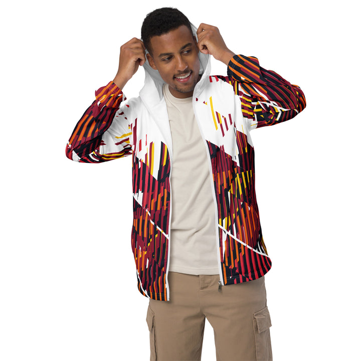 Men’s Windbreaker - White-Red Level