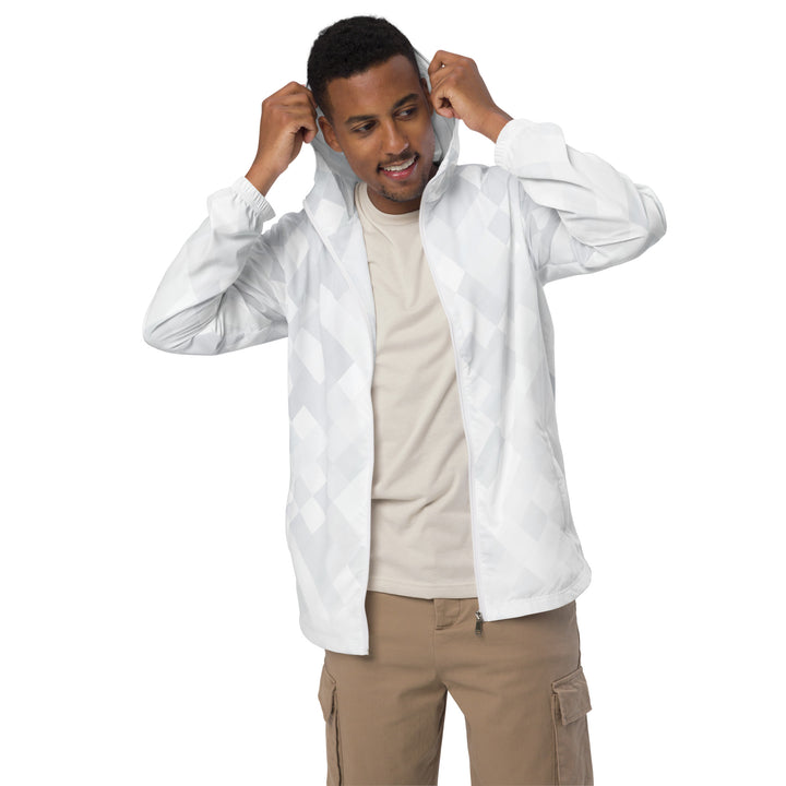 Men’s Windbreaker - White Square