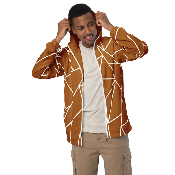 Men’s Windbreaker - Brown-White Triangle