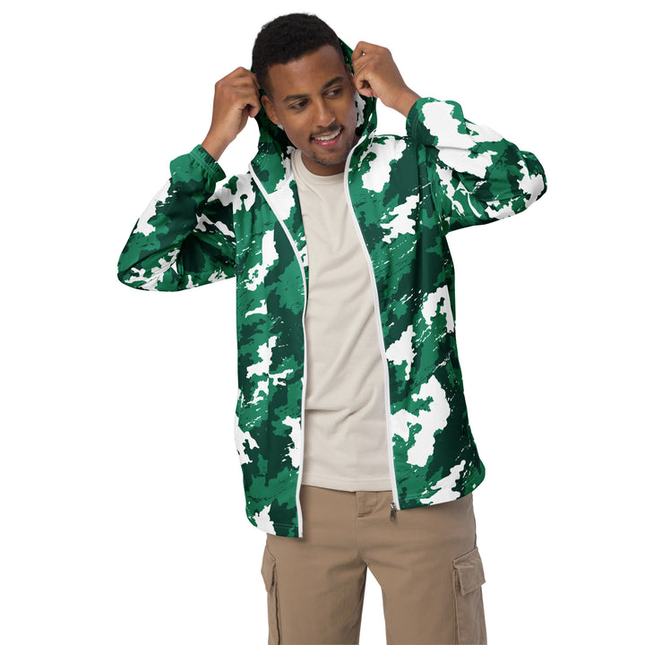 Men’s Windbreaker - Green-White Cloud