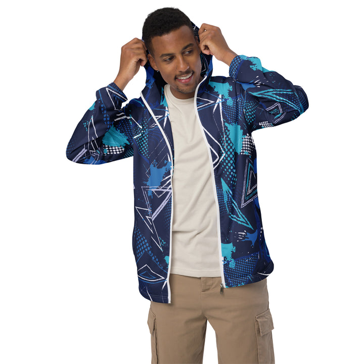 Men’s Windbreaker - Blue-White Space