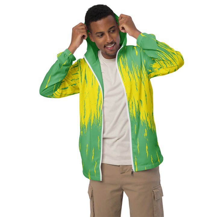 Men’s Windbreaker - Yellow-Green Flame