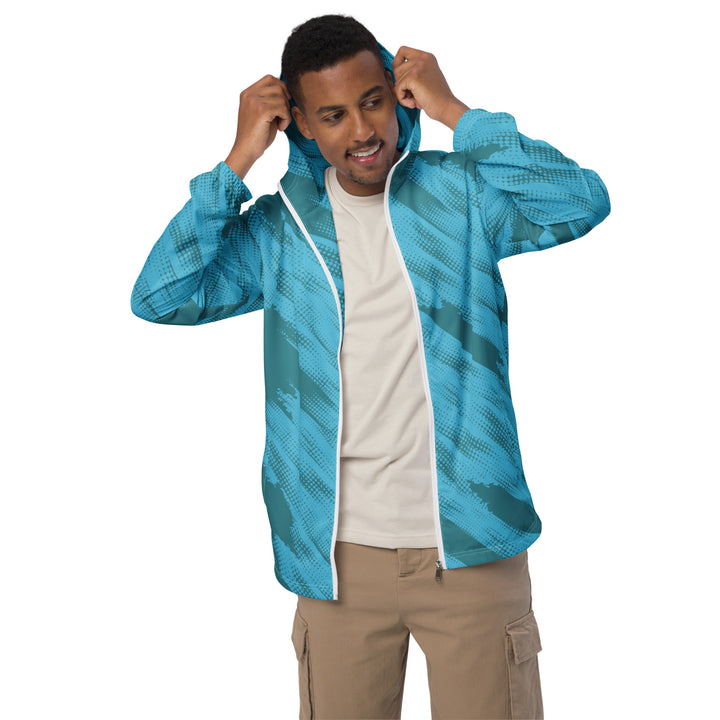 Men’s Windbreaker - Turquoise-Green Halftone