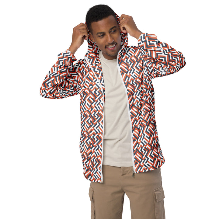 Men’s Windbreaker - Orange Maze