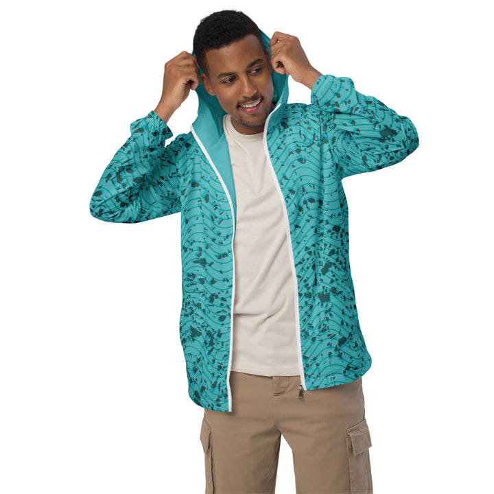 Men’s Windbreaker - Green-Blue Waves