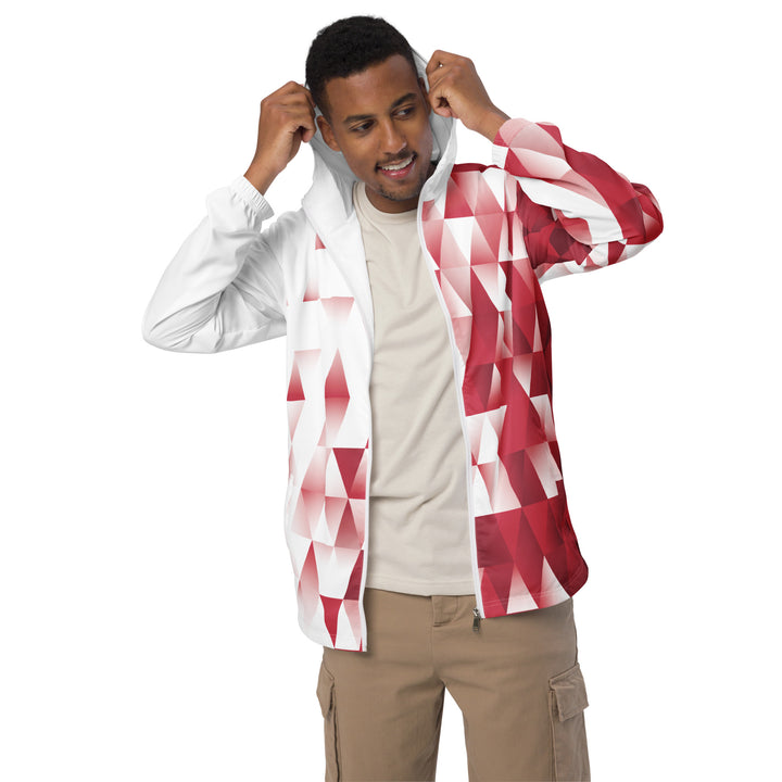 Men’s Windbreaker - White-Red Fade