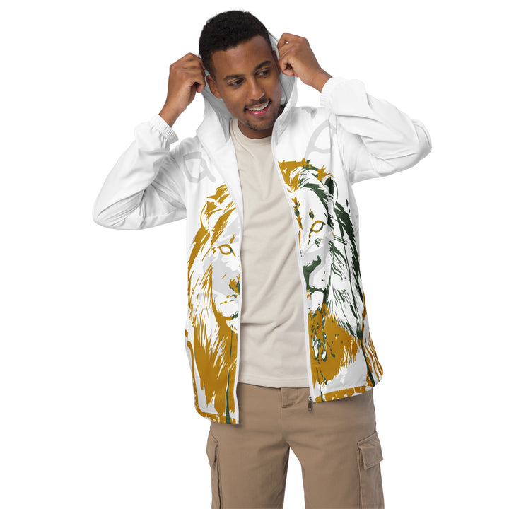 Men’s Windbreaker - White-Yellow Lion