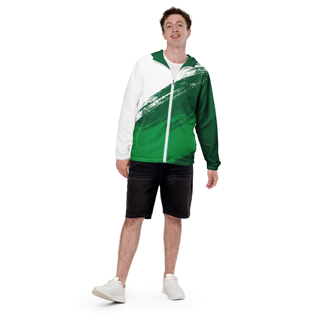 Men’s Windbreaker - Green-White Up