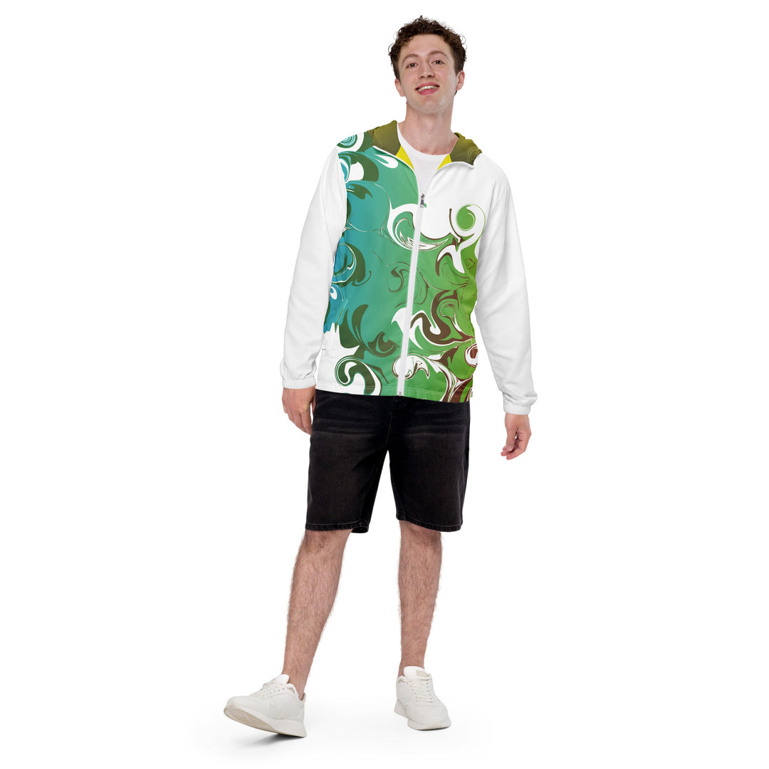 Men’s Windbreaker - Green-White Soap