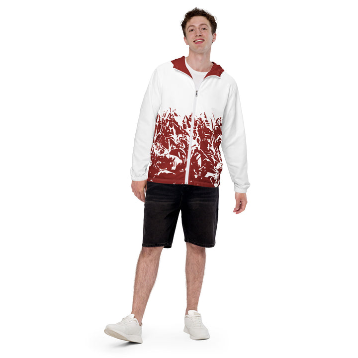 Men’s Windbreaker - Red-White Grass