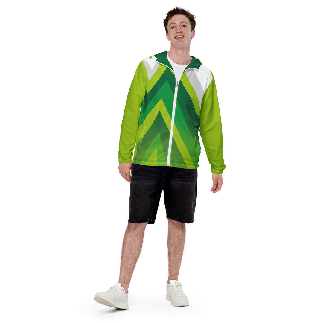 Men’s Windbreaker - Green-White Top