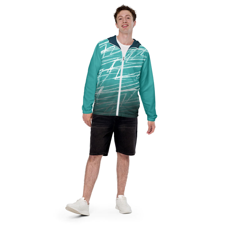 Men’s Windbreaker - Turquoise-White Street