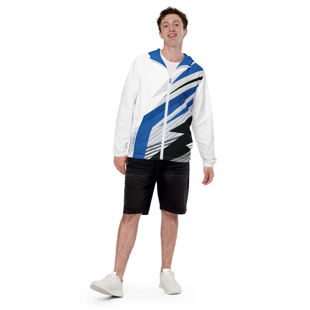 Men’s Windbreaker - White-Blue Strike