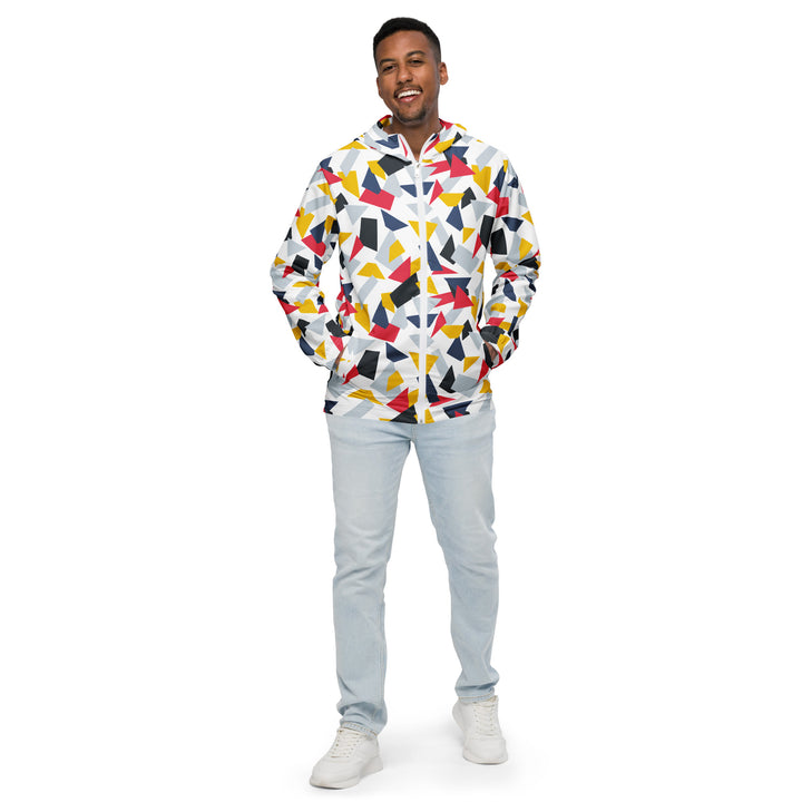 Men’s Windbreaker - White-Red Shards