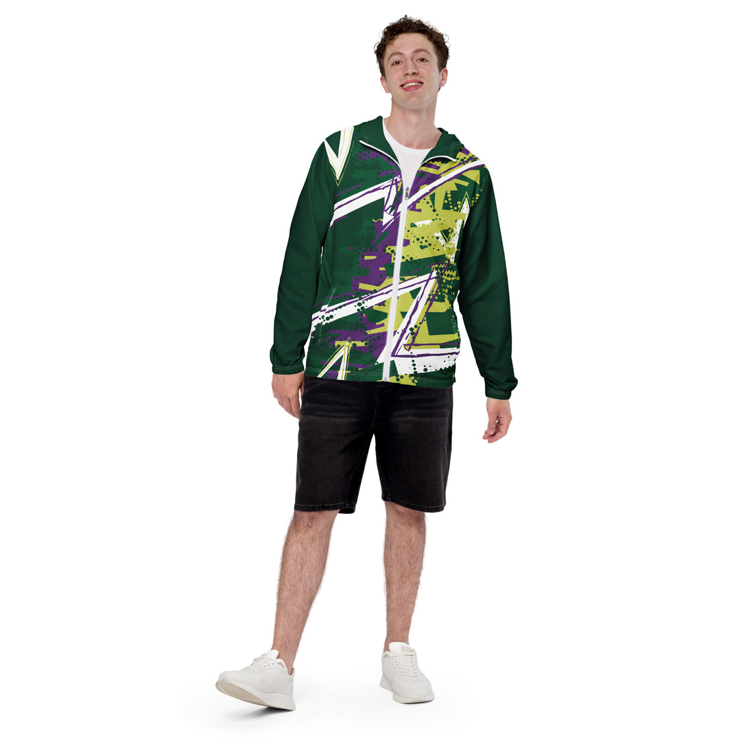 Men’s Windbreaker - Green-Purple City