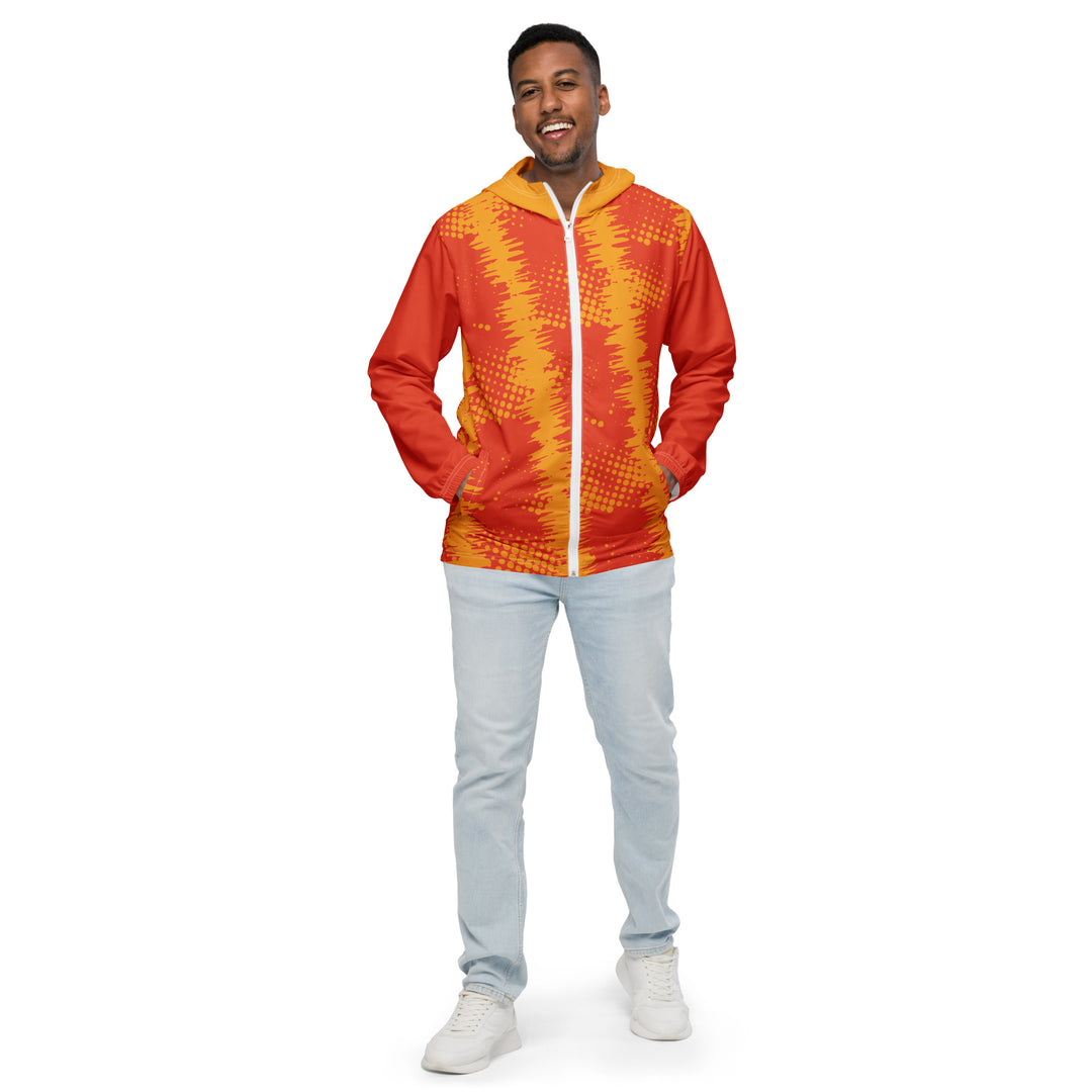 Men’s Windbreaker - Orange-Yellow Grunge