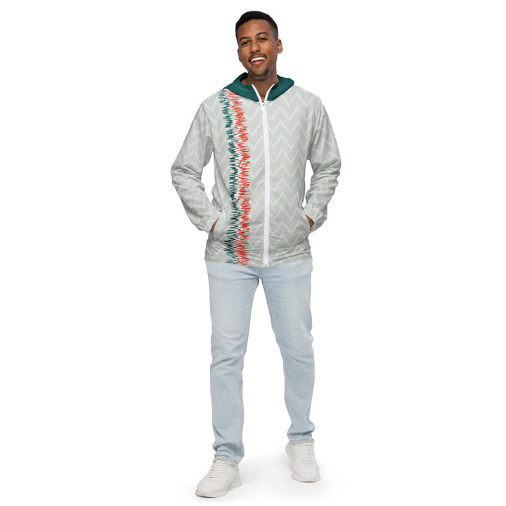 Men’s Windbreaker - Grey-Green Jagged