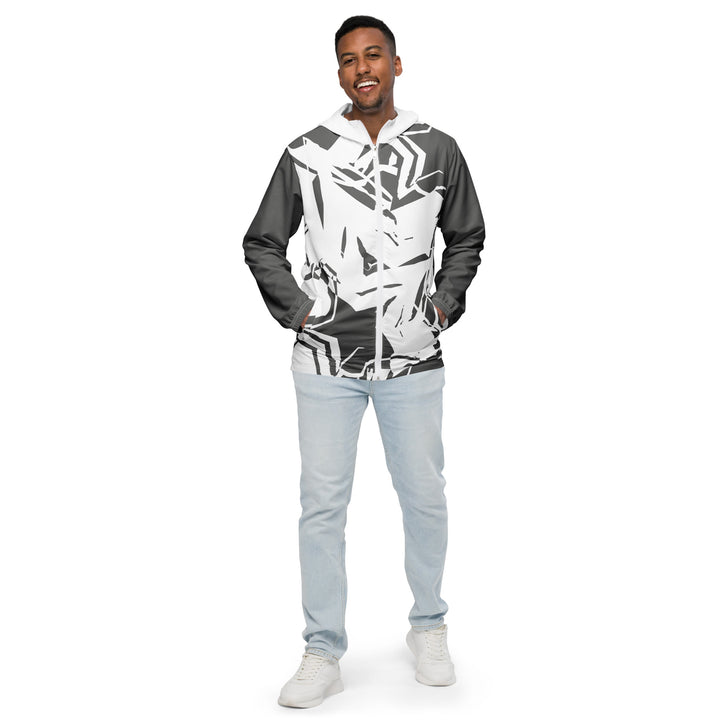 Men’s Windbreaker - Grey-White Star