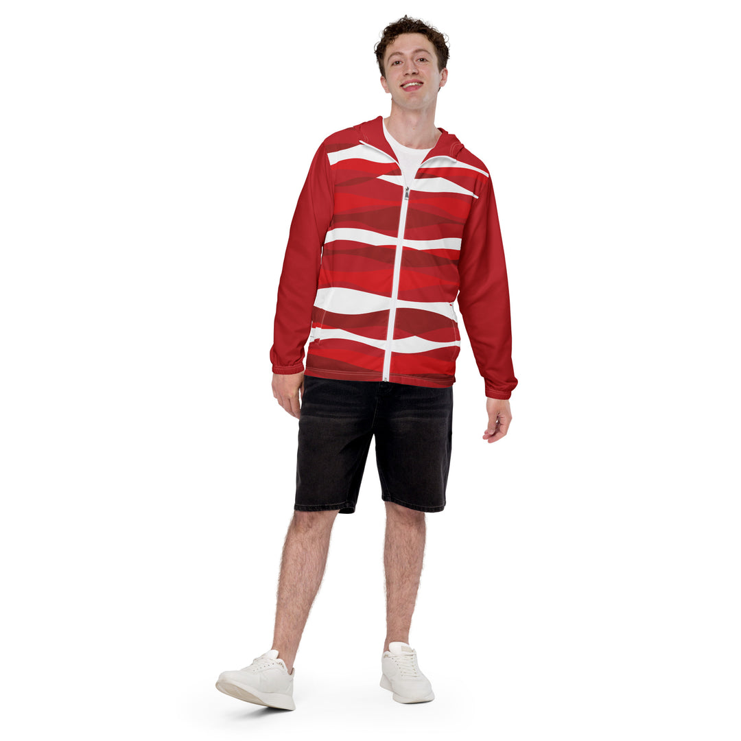 Men’s Windbreaker - Red-White Water