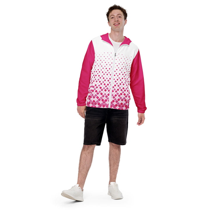 Men’s Windbreaker - White-Pink Fade