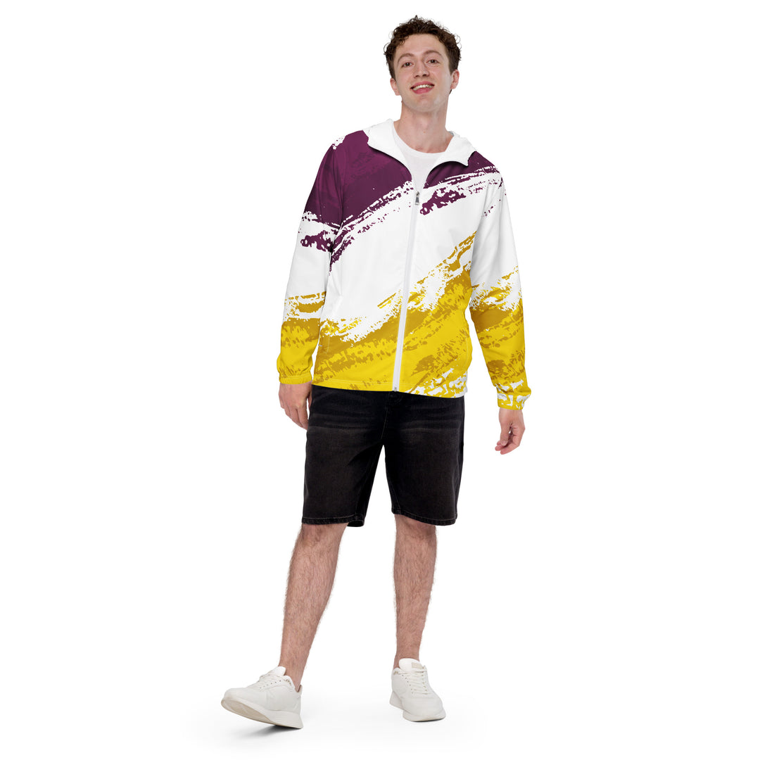 Men’s Windbreaker - White-Yellow Burst