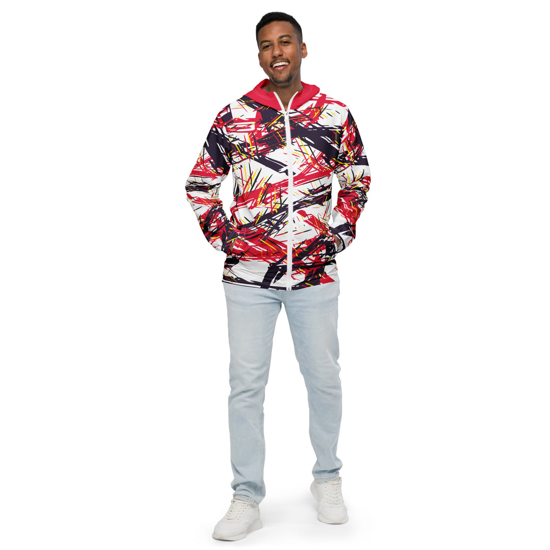 Men’s Windbreaker - White-Red Chaos