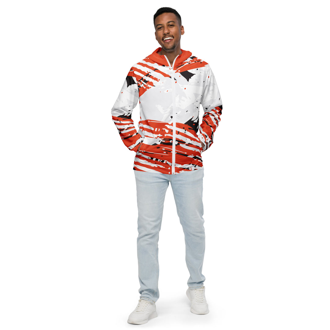 Men’s Windbreaker - White-Orange Fair