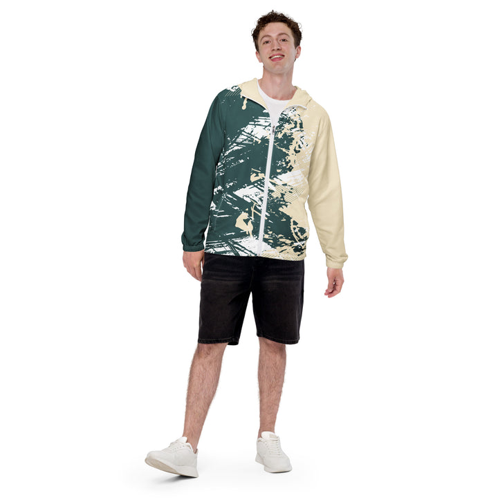 Men’s Windbreaker - Beige-Green Capture