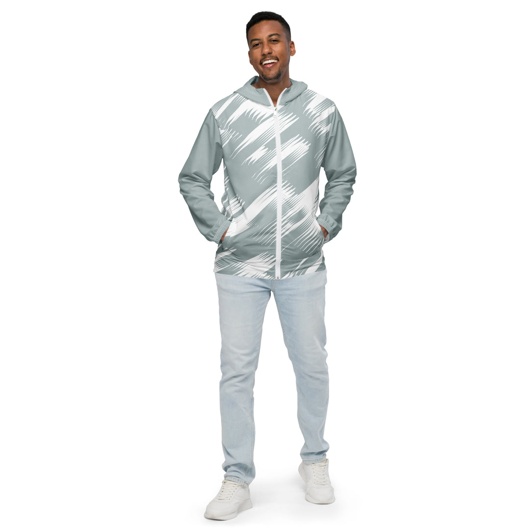 Men’s Windbreaker - Grey-White Stream