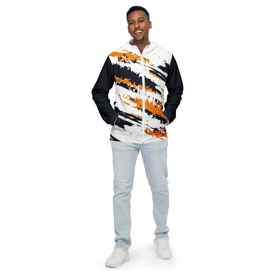 Men’s Windbreaker - White-Orange Ruin