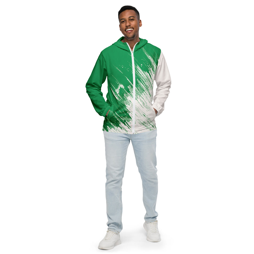 Men’s Windbreaker - Green-White Draw