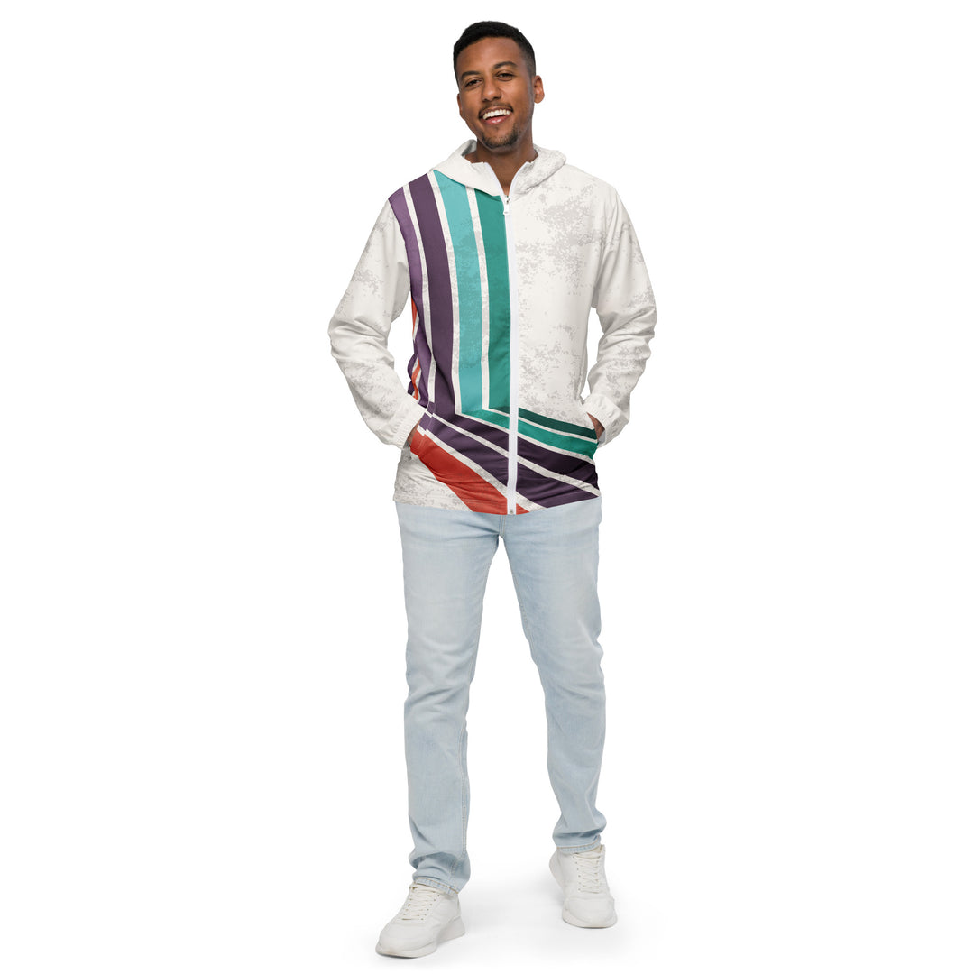 Men’s Windbreaker - White-Green Run