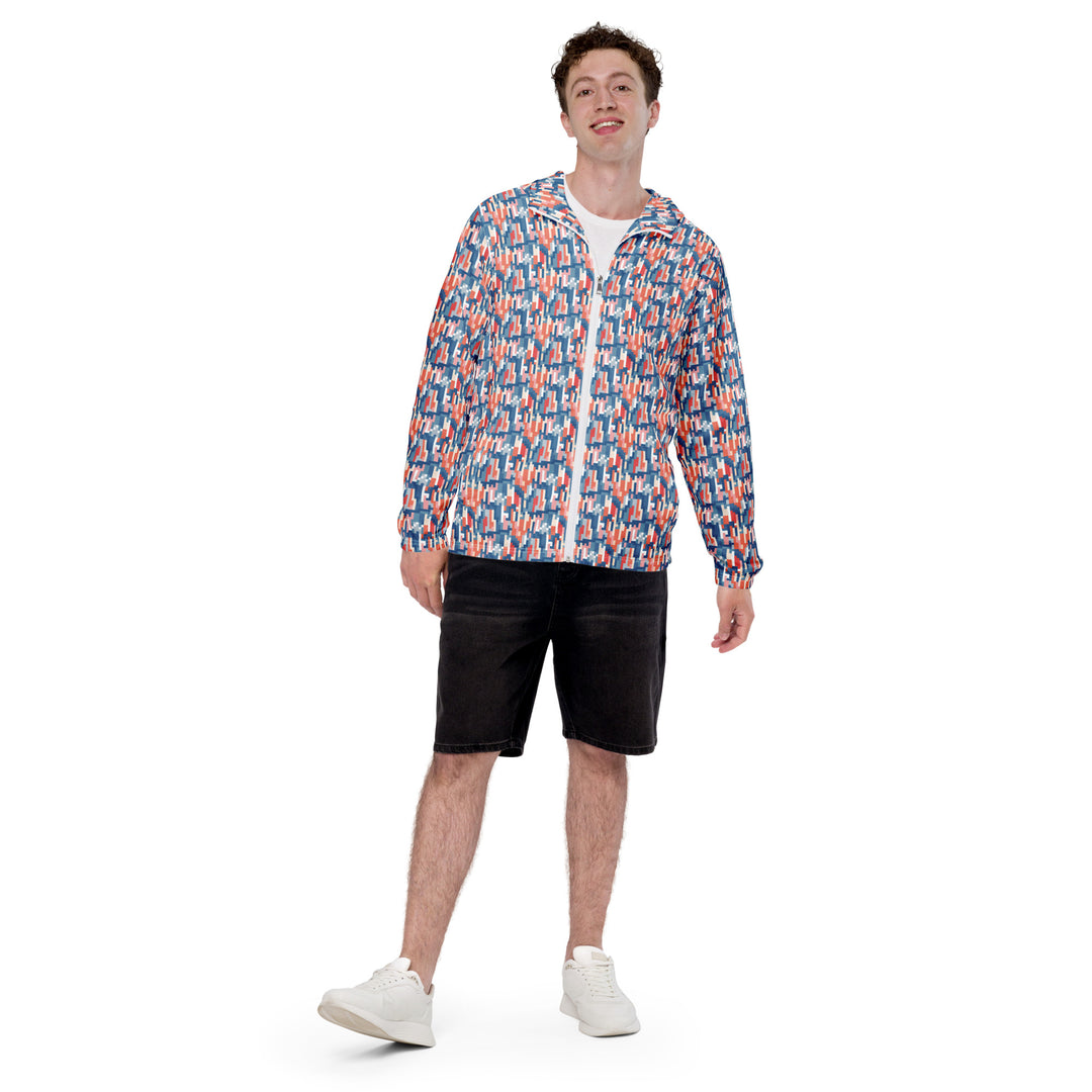 Men’s Windbreaker - Blue-Orange Deception