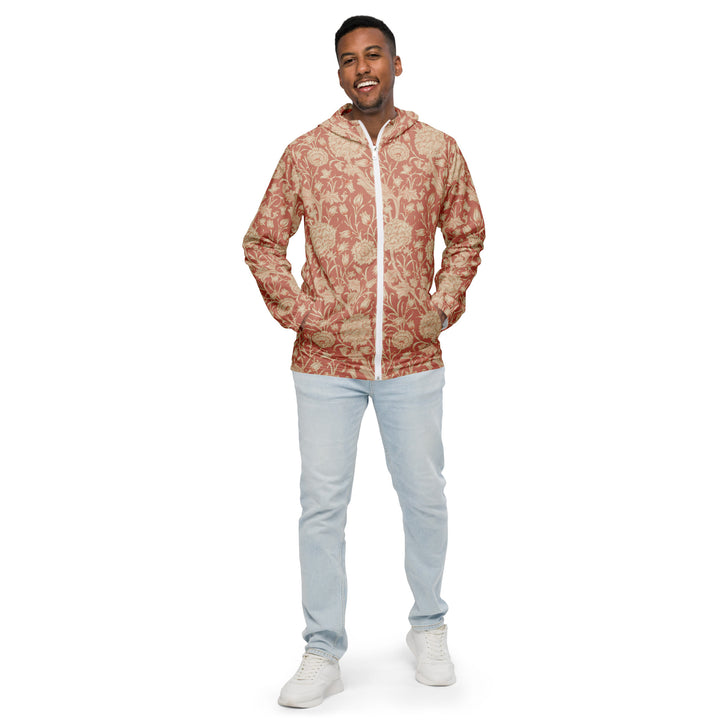 Men’s Windbreaker - Orange-Beige Flower