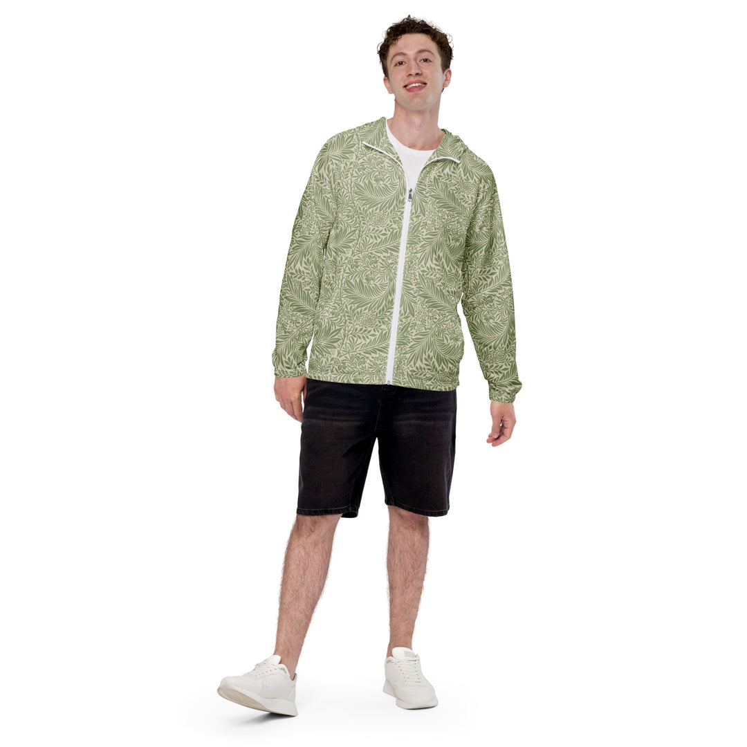 Men’s Windbreaker - Beige-Green Flower