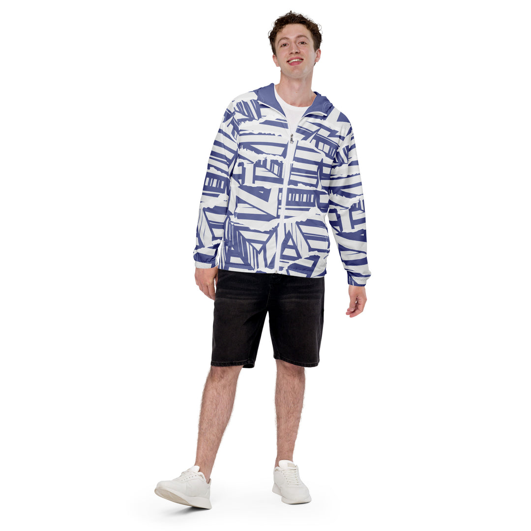 Men’s Windbreaker - White-Blue Ship