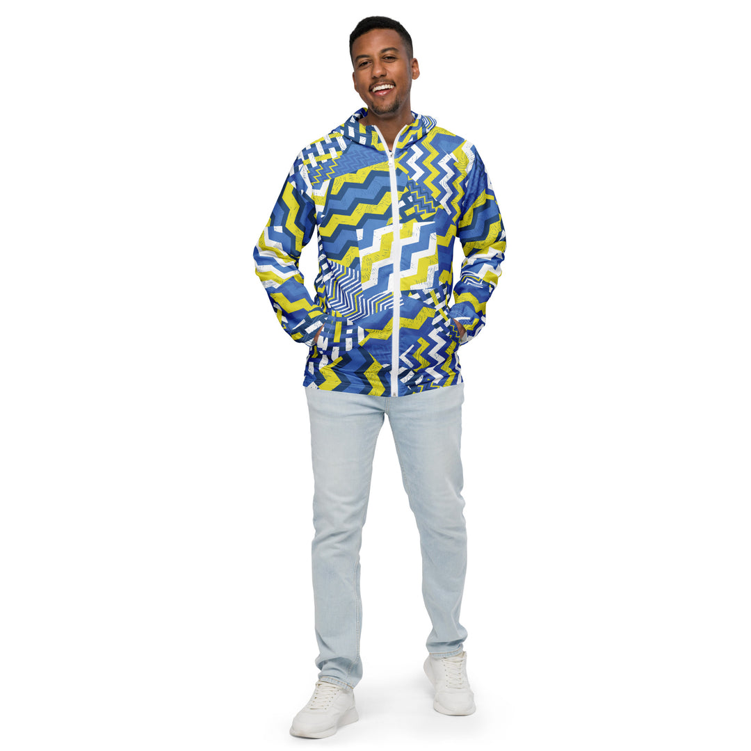 Men’s Windbreaker - Blue-Yellow Shake