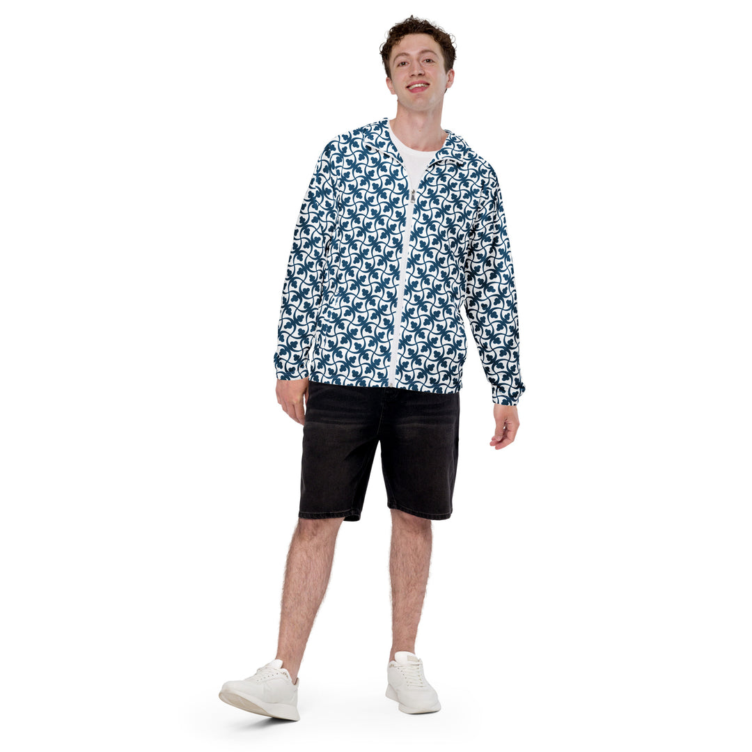 Men’s Windbreaker - White-Blue Slant