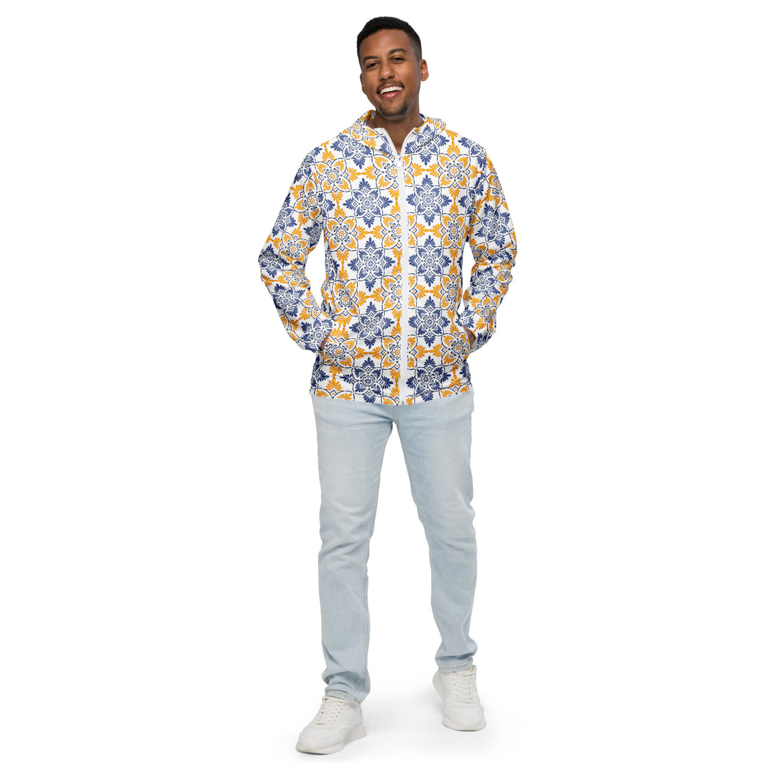 Men’s Windbreaker - Yellow-Blue Tiles