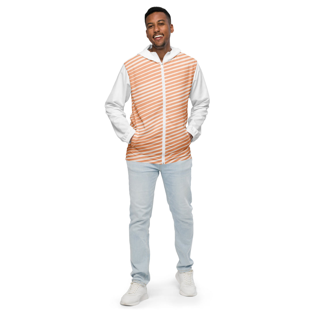 Men’s Windbreaker - White-Orange Scar