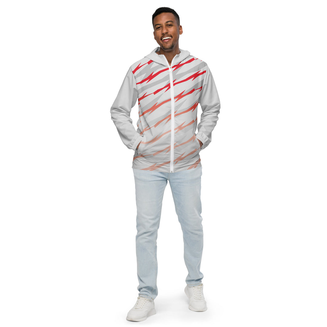 Men’s Windbreaker - White-Red Risk