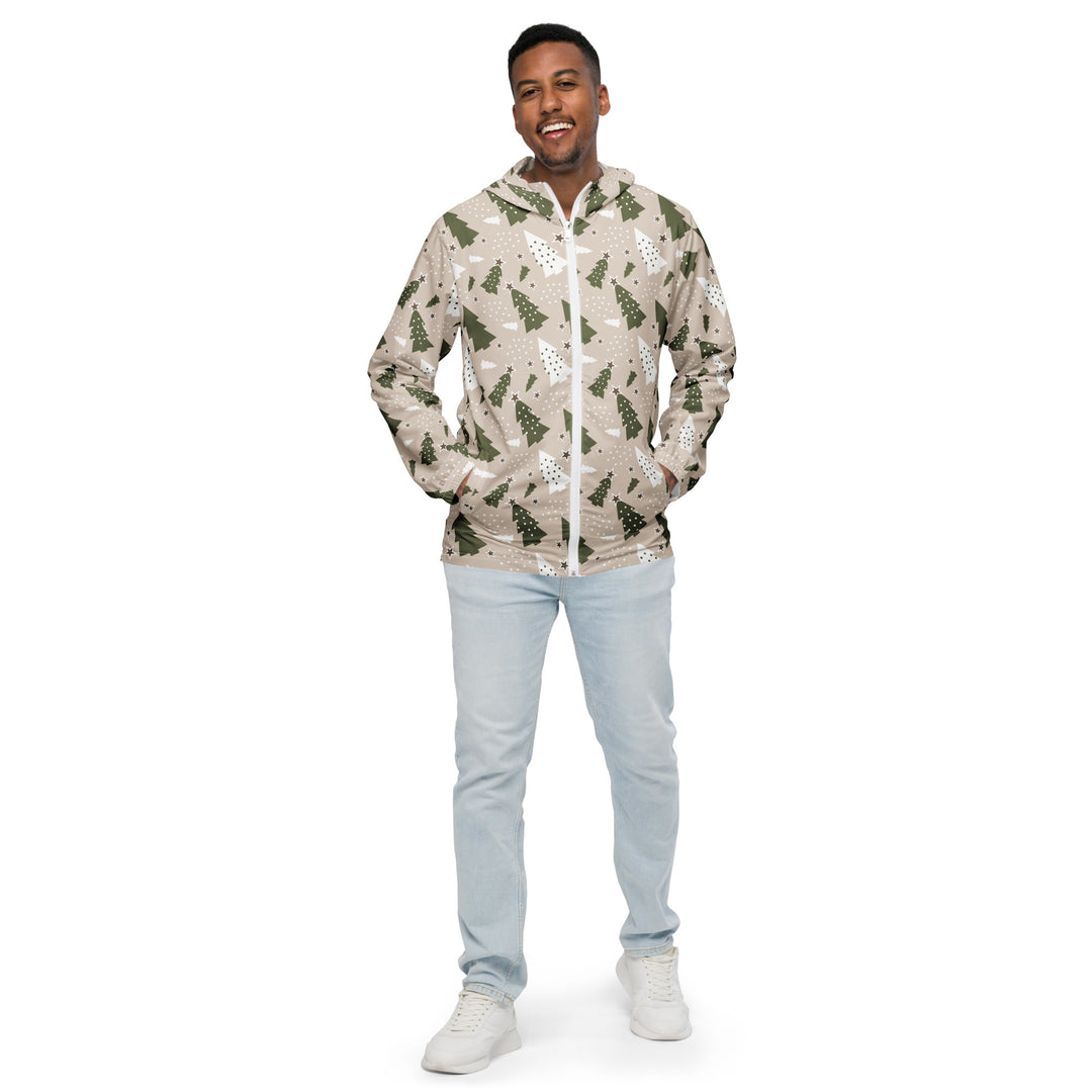 Men’s Windbreaker - Beige Christmas